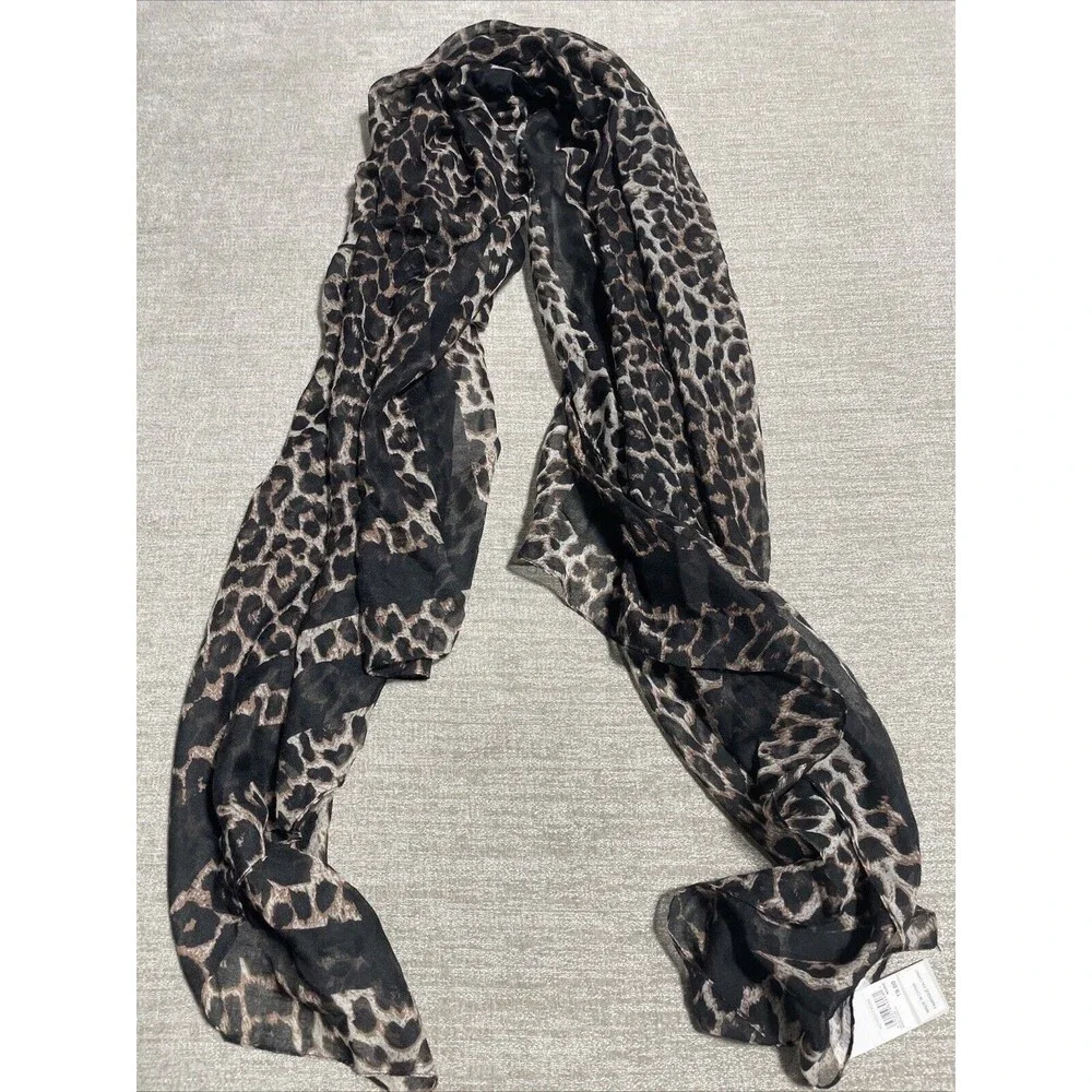 Nordstrom Scarf Shawl Woman's One Size Geometric Brown Leopard